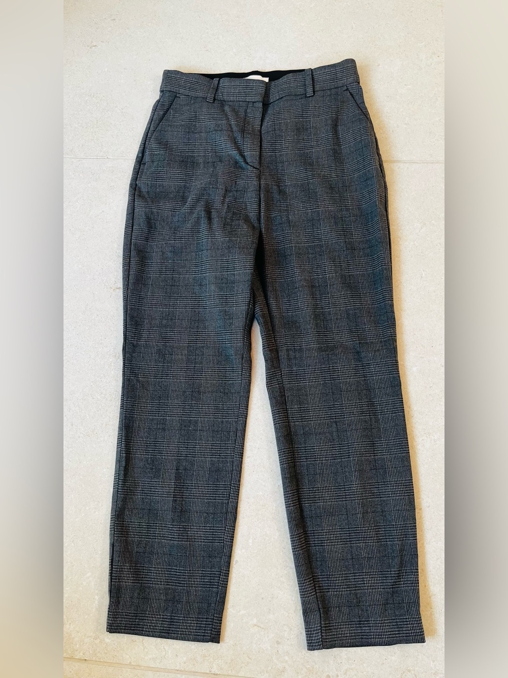 Women H&M black, gray, and brown plaid trousers